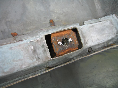 Body mount brace covering cut open Body mount brace covering cut open