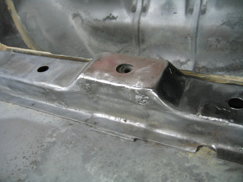 Rear body mount welded in and finished Rear body mount welded in and finished