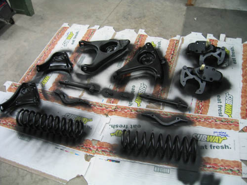 Upper and Lower Control Arms for the 60 Impala, painted and ready to go. Upper and Lower Control Arms for the 60 Impala, painted and ready to go.