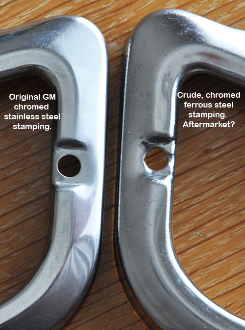 Front turn signal bezels, compared.