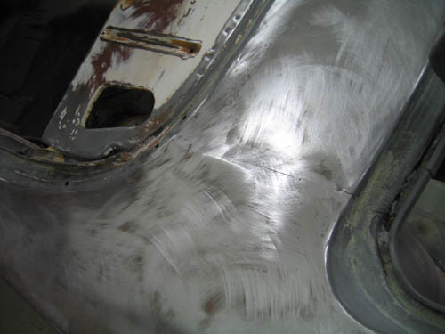 Lead filled seam on the top of the quarter panel