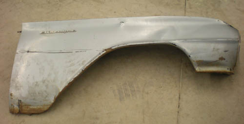 Right front fender before being repaired.