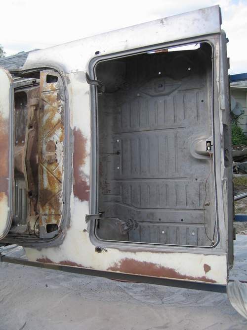 Inside of the trunk blasted to bare metal.